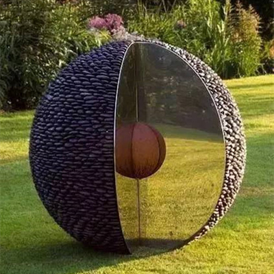 Van het het Roestvrije staal Abstract Metaal van het tuindecor Modern de Nootbeeldhouwwerk
