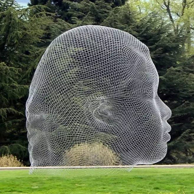 Het openlucht van het de Draadgezicht van het Tuinmetaal van het het Standbeeldroestvrije staal Hoofdbeeldhouwwerk
