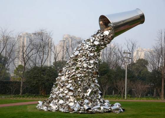 Het Beeldhouwwerk Grote Openlucht Decoratief van metaalart plaza abstract water breaker