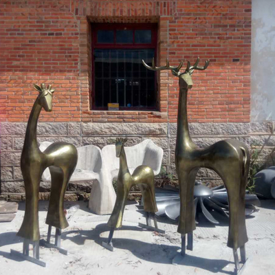 Het abstracte Dierlijke de Standbeelden van Fawn Garden Life Size Bronze Decoratief Gieten