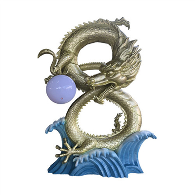 Binnen de Glasvezelstandbeelden Lucky Chinese Dragon Sculptures van de Decordouane