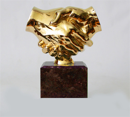 Van de de Handdrukgreep van het Desktop de Gouden Moderne Binnenbeeldhouwwerk Standbeelden SS 316 304