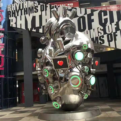 Interactieve Art Heart Shaped Sculpture Stainless-Aangepast Staal Elektronisch