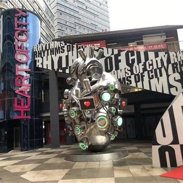 Interactieve Art Heart Shaped Sculpture Stainless-Aangepast Staal Elektronisch