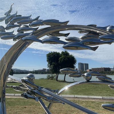 De Tuindecoratie van Art Fish Sculptures Polished For van het spiegel Moderne Metaal