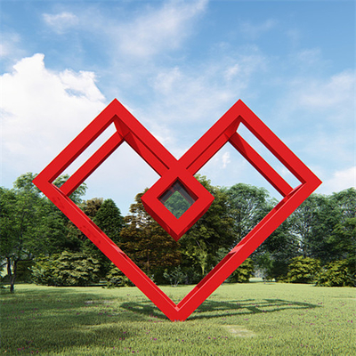 Decoratief van de de Standbeelden Openlucht Aangepast Liefde van de Roestvrij staaltuin de Tuinstandbeeld