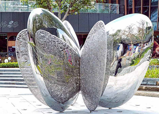 De spiegel galvaniseerde het Openlucht Abstracte Aangepaste Roestvrije staal van Tuinbeeldhouwwerken