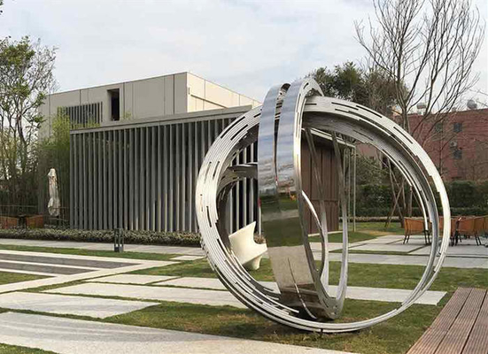 Groot Ring Metal Contemporary Outdoor Sculpture-Roestvrij staal voor Tuin