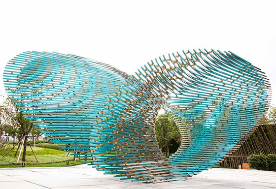 Metaal Modern Ring Stainless Steel Sculptures Abstract Aangepast voor Tuin