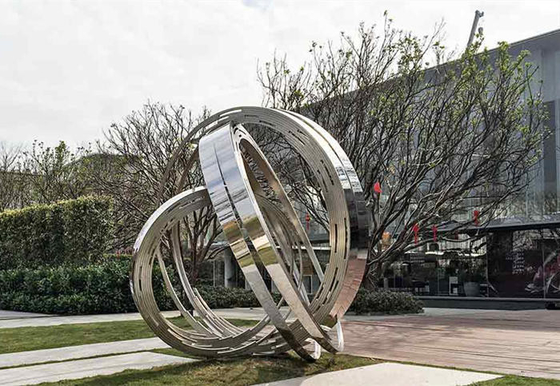Groot Ring Metal Contemporary Outdoor Sculpture-Roestvrij staal voor Tuin