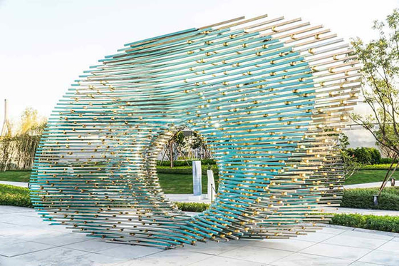 Metaal Modern Ring Stainless Steel Sculptures Abstract Aangepast voor Tuin