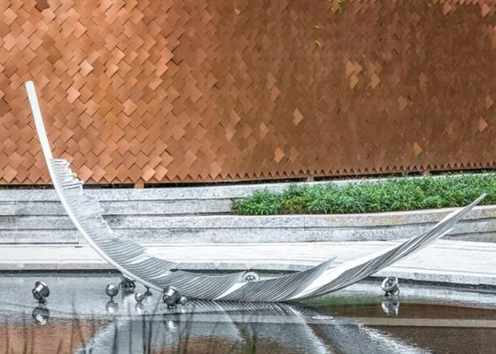 Het met de hand gemaakte van het de Beeldhouwwerkenroestvrije staal van de Veer Openluchtpool 3D Metaal Art Sculpture