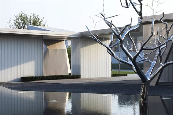 Modern Opgepoetst Art Metal Tree Sculpture Outdoor-Roestvrij staal voor Tuin