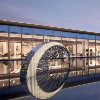 Ring Circle Abstract Metal Sculptures-Roestvrij staal Acrylspiegel voor Pool