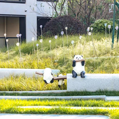 Modern Panda Garden Ornament Outdoor Statue-Metaal voor Zittingskruk