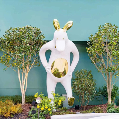 Van het beeldverhaal de Witte Konijn Binnen 135cm Hoogte van de Tuin Dierlijke Beeldhouwwerken