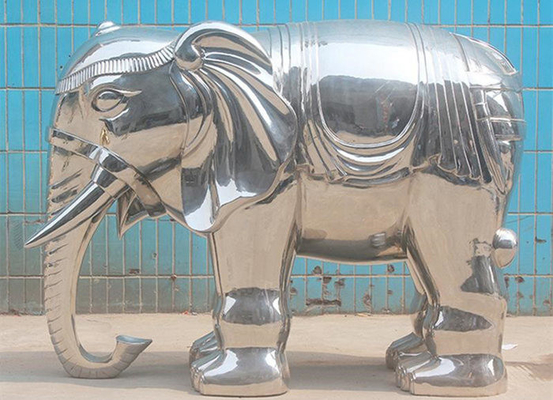 Van het het Decorstandbeeld van de spiegel het Oppoetsende Olifant Roestvrije staal Openbaar Dierlijk Art Sculpture