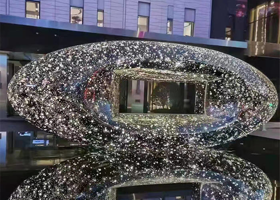 De abstracte Beeldhouwwerken Art Mirrored SS 316L van de Metaal Openluchttuin voor Ingang