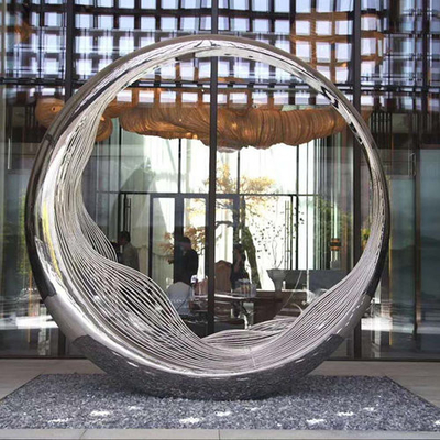 De abstracte Grote Roestvrij staaltuin beeldhouwt Openlucht Opgepoetste Spiegel