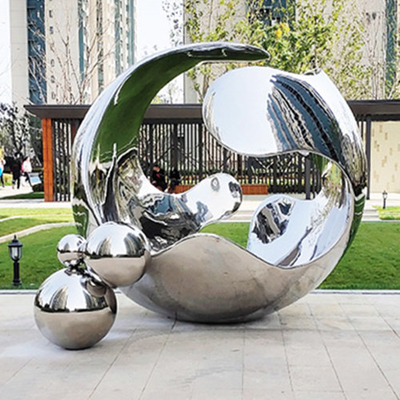 De openluchttuin van het Spiegelroestvrije staal beeldhouwt Decoratieve Holle Opgepoetste Bal