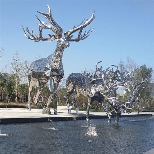 Van de Hertenart metal sculpture for hotel van het douaneroestvrije staal de Tuindecoratie