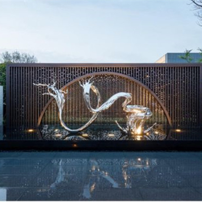 Overzeese van het Metaalbeeldhouwwerken van het spiegelroestvrije staal Abstracte Golf Met de hand gemaakt voor Tuin